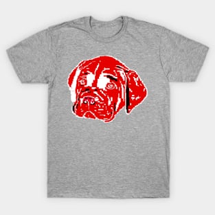 Dog Cane Corso white puppies on red background T-Shirt